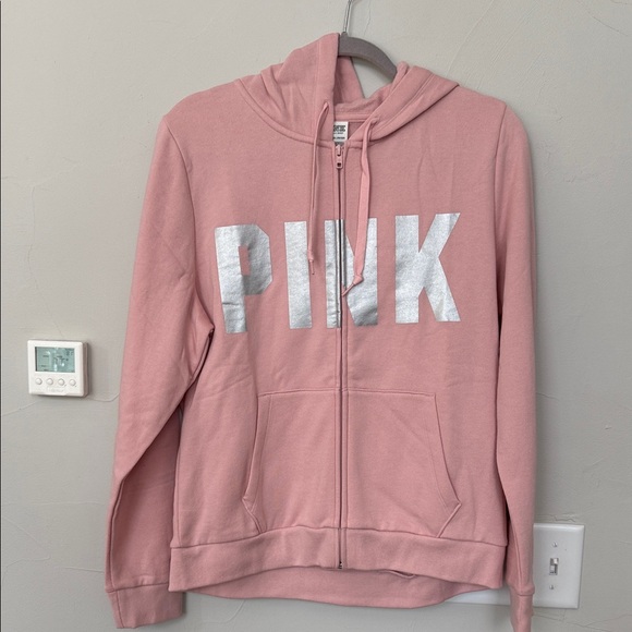 PINK Victoria's Secret Blush Hoodie with Metallic Lettering - Picture 1 of 4